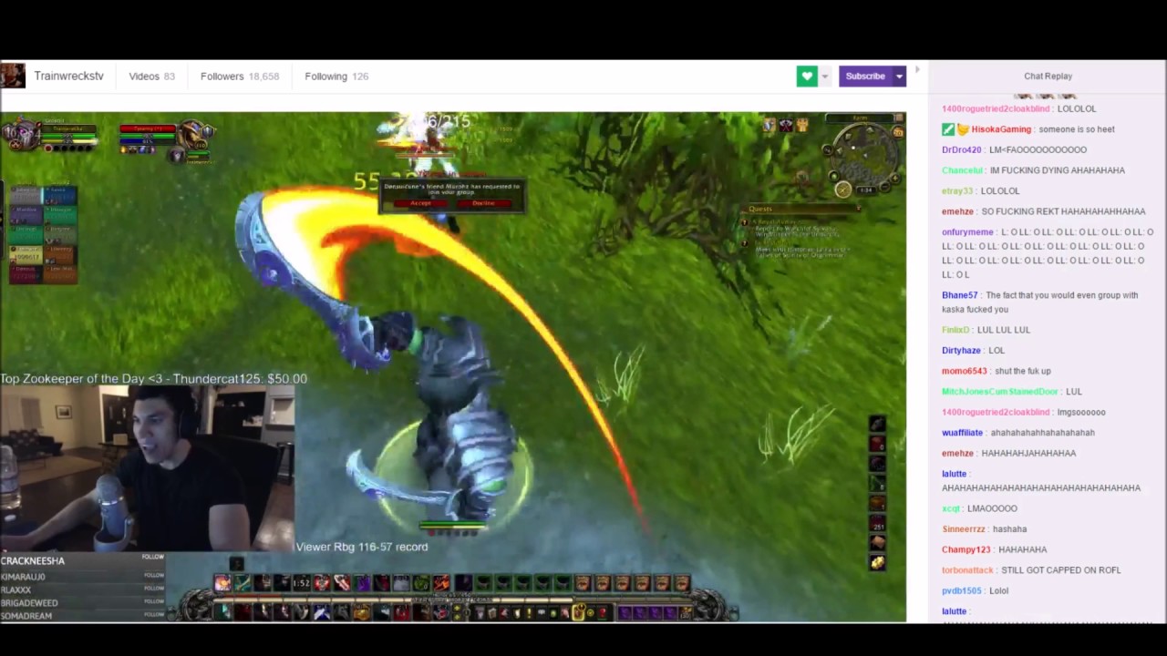 TRAINWRECKZ FREAKOUT LMFAO   (with twitch chat)