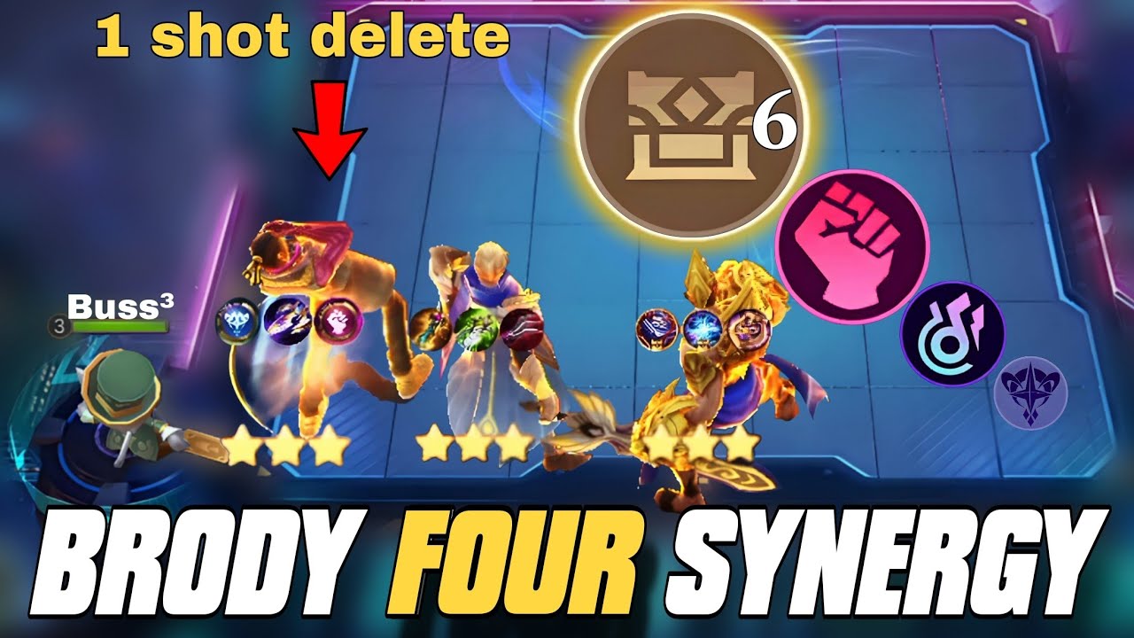 BRODY ONE SHOT DELETE 🔥 USING FOUR SYNERGY MAGIC CHESS BEST SYNERGY 2024