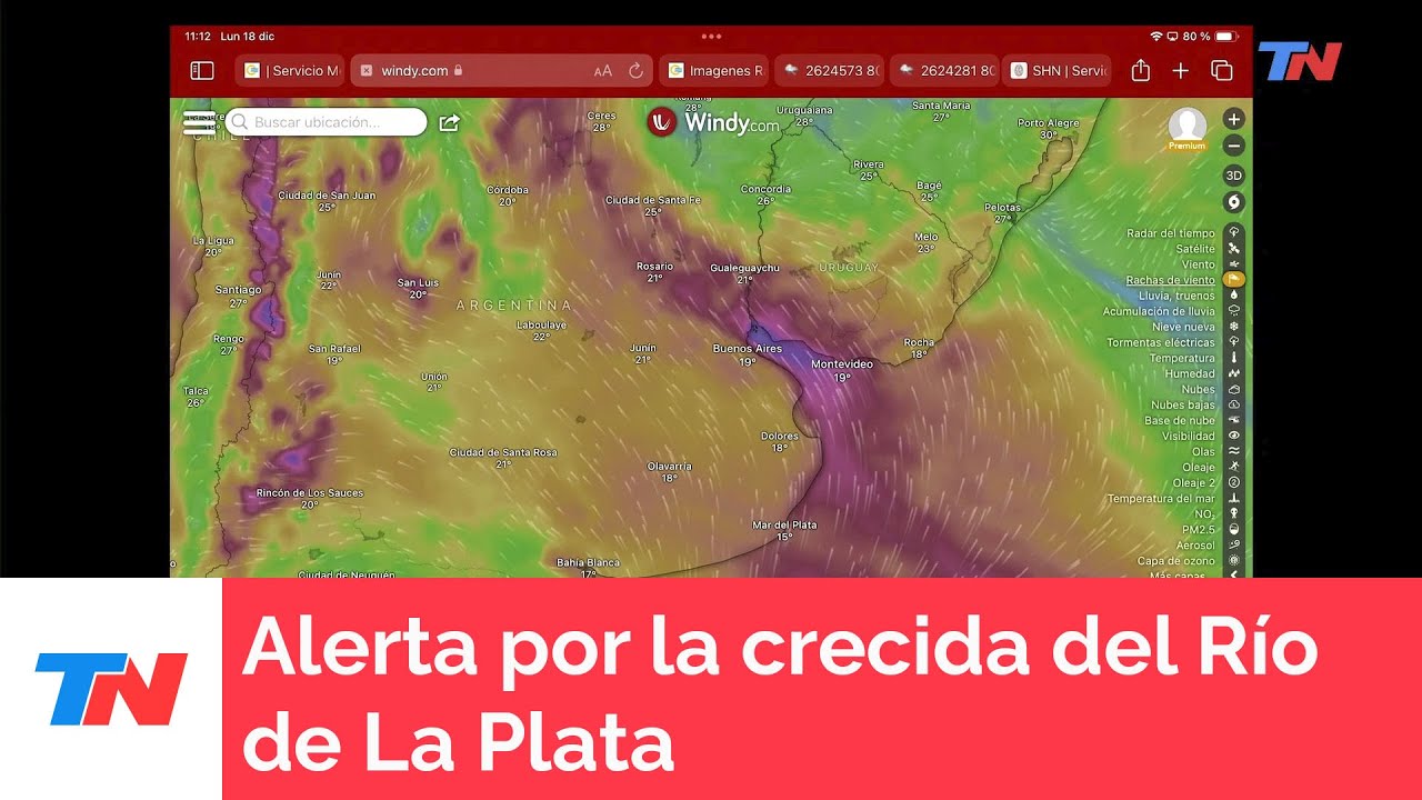 Alerta por la crecida del Río de La Plata