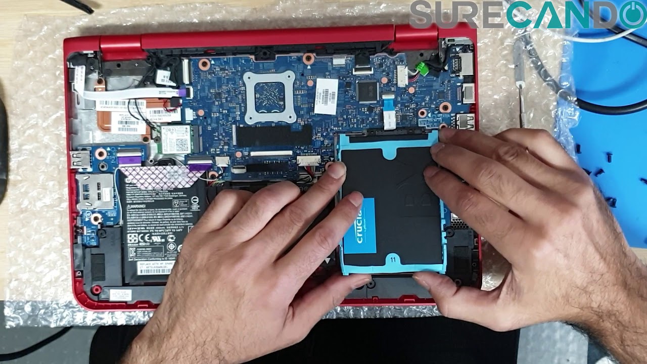 HP Pavilion x360 11-k133tu Upgrade HDD to SSD Partial Disassembly