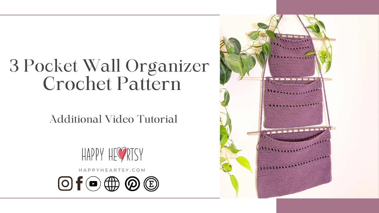 Crochet Wall Organizer Tutorial | Easy 3 Pocket Hanging Storage DIY