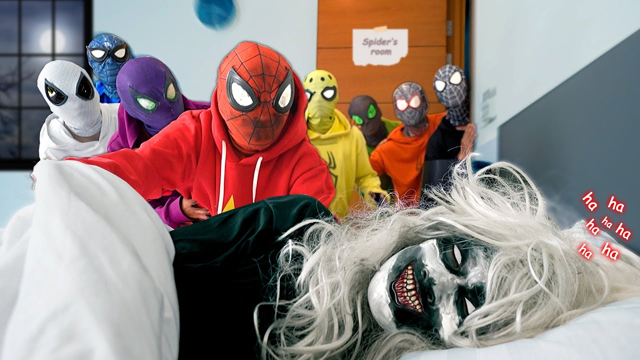 What If Top 8 SPIDER MAN Bros vs Angry MONSTER in 1 House ??? ( Scary Comedy Video )