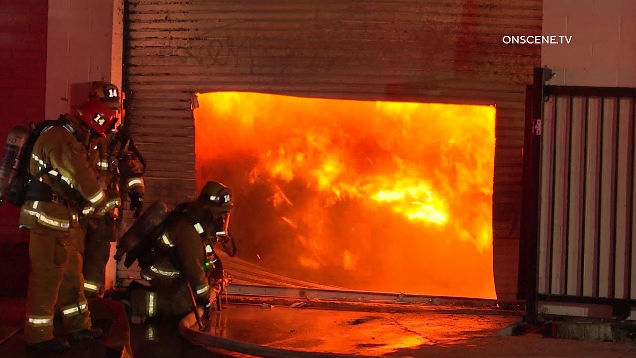 Firefighters Battle Massive Commercial Fire In Los Angeles