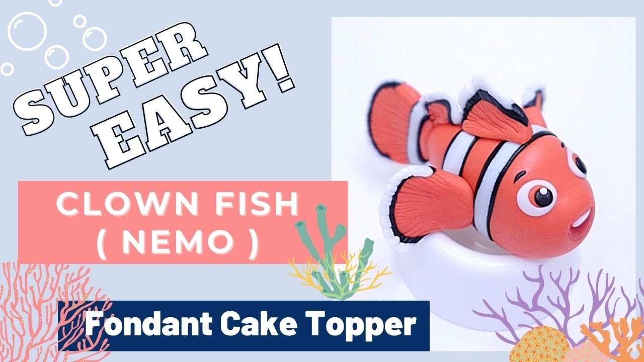 How to make a FISH ( Clown Fish | Nemo | Marlin ) fondant cake topper ( EASY )