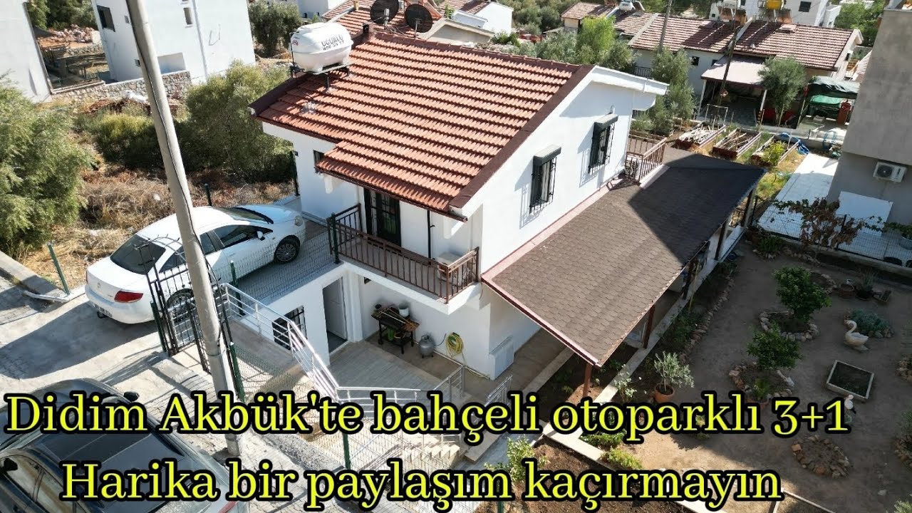 Didim Akbük'te çok güzel 3+1 geniş bahçeli otoparklı masrafsız harika bir villa fiyatta güzel