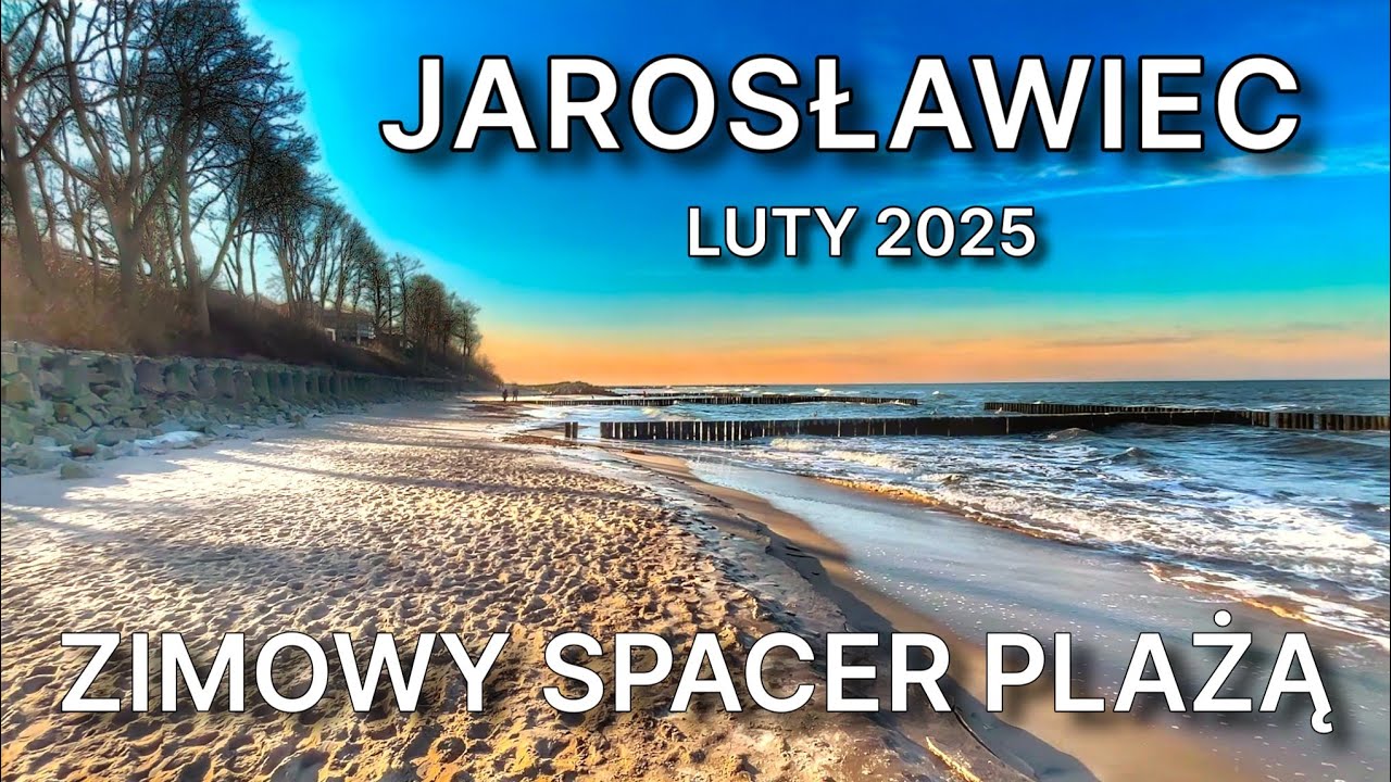 Jarosławiec Zimą 2025 – Spacer Plażą nad Morzem Bałtyckim | Mroźny, Słoneczny Dzień