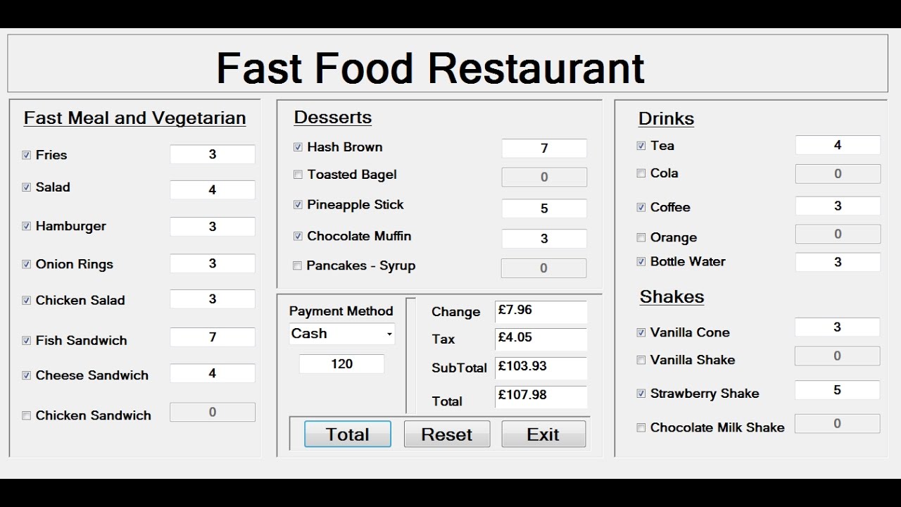 How to Create a Fast Food Restaurant Systems in C# - Tutorial 2 of 2