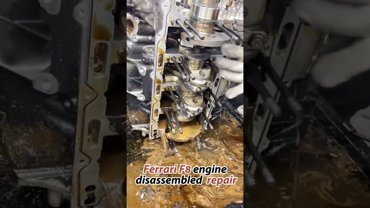 🚙Ferrari F8😍engine🛠disassembly repair#shorts#automobile #mechanic