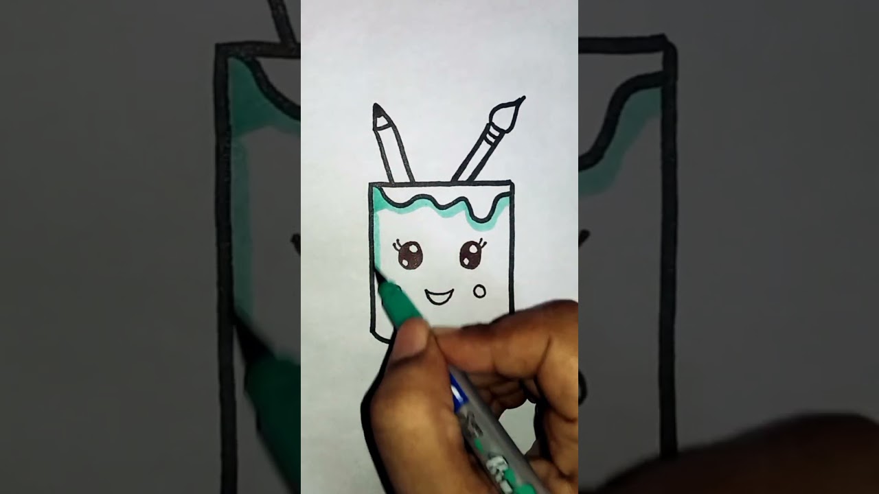 Pen holder 📝 drawing | easy drawings for kids |#shorts |#youtubeshorts