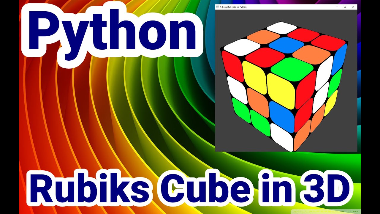 Python Tutorial, #47 Rubiks Cube in 3D