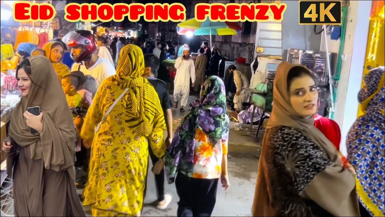 Lahore 🇵🇰 Post-Iftar Eid Shopping Frenzy | Walking Through Old City Bazaars 4K