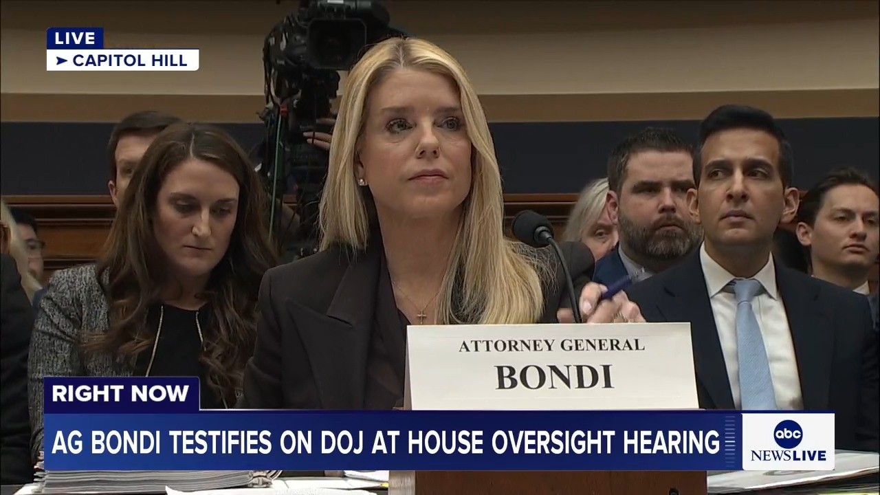 LIVE: Attorney General Bondi testifies on the DOJ at House oversight hearing