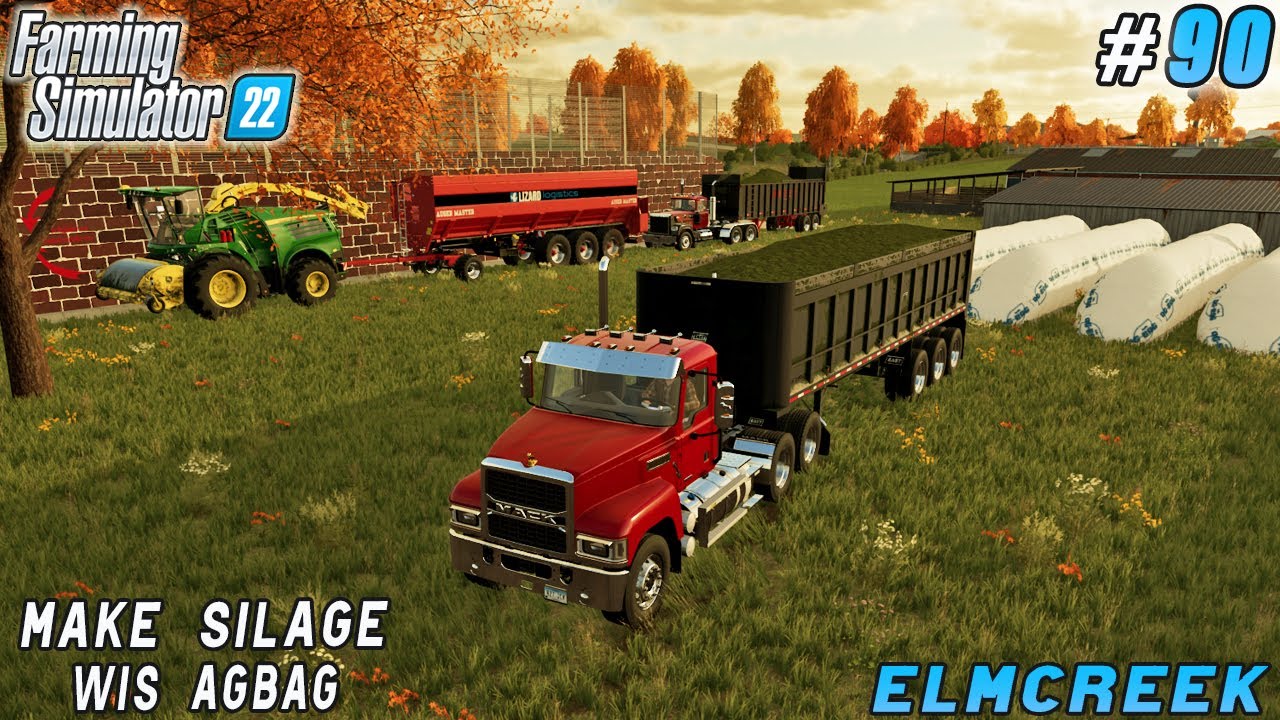 Finished filling AgBag with grass chaff, manure spreading | Elmcreek | Farming simulator 22 | ep #90