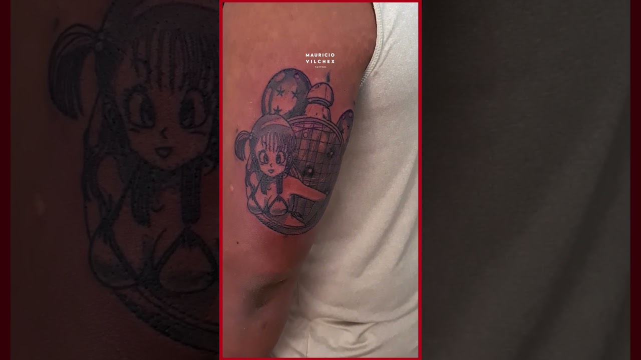Tatuaje de Bulma y el Radar del Dragón de Dragon Ball 🐉