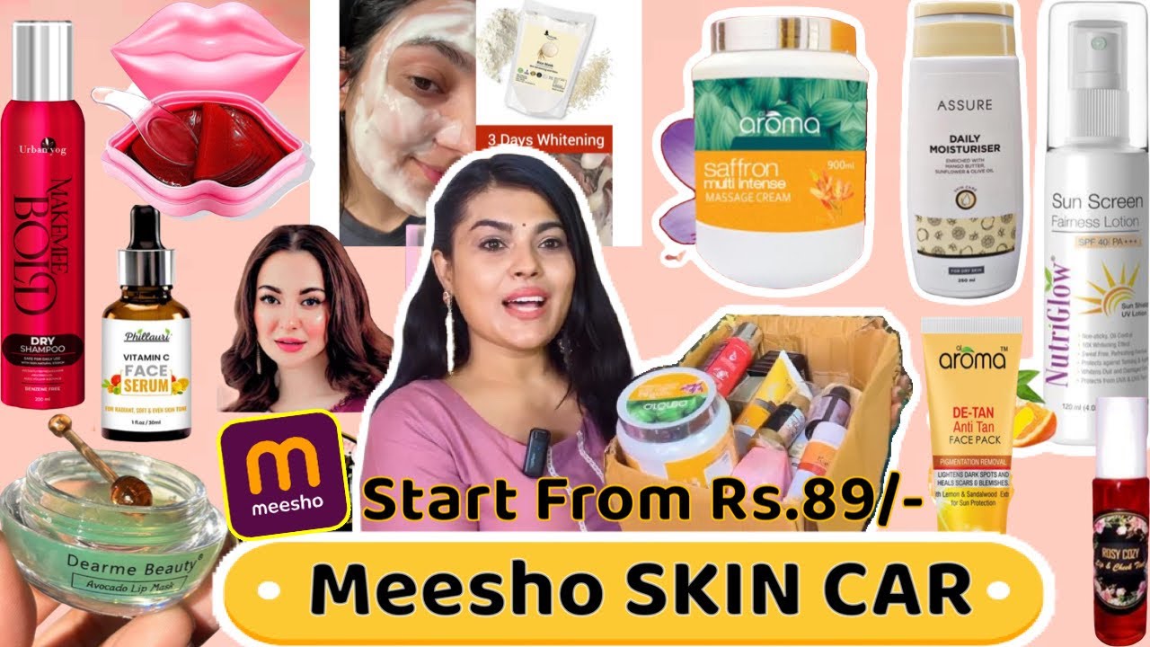 OMG😱 First Time I tried SKIN CARE ✨ from Meesho🛍️ Huge skin care products from Meesho