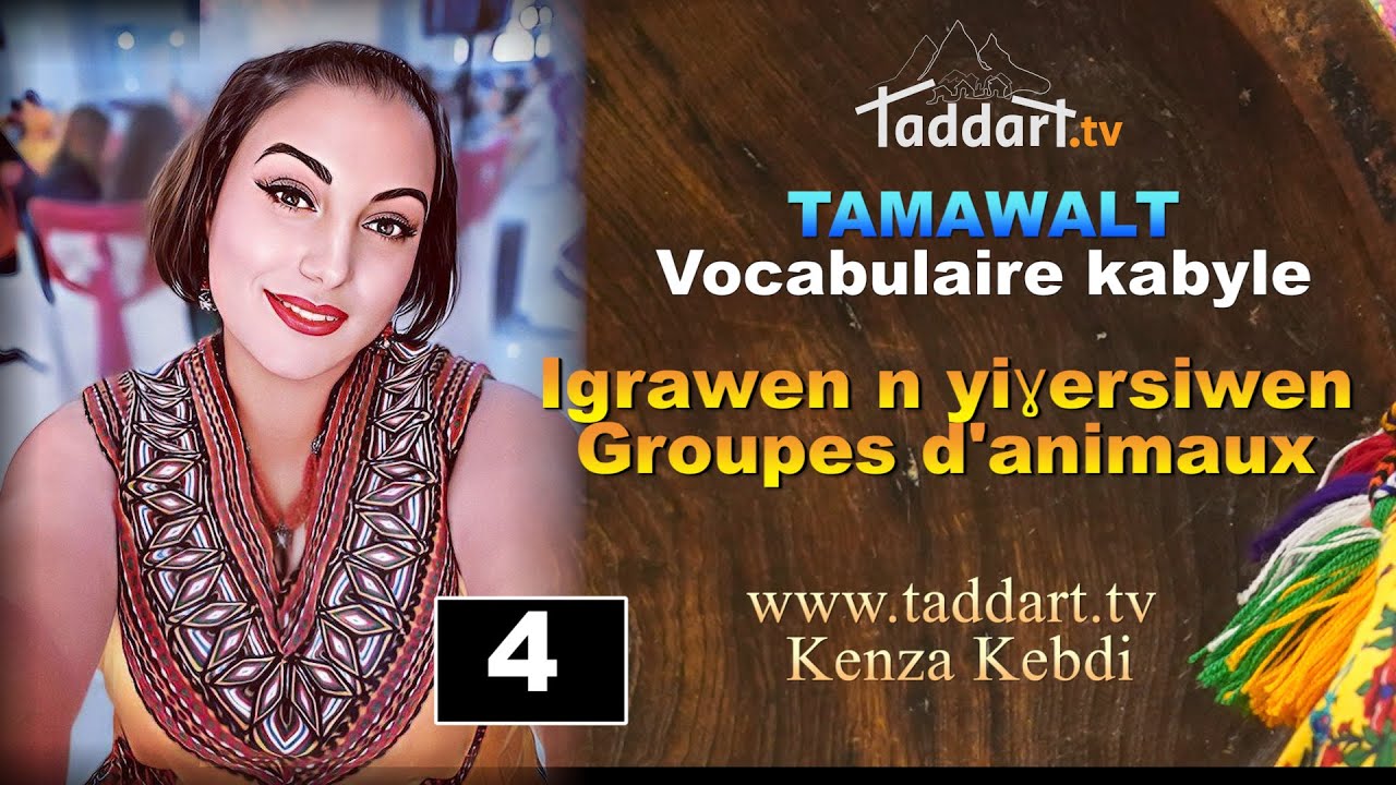 Vocabulaire kabyle - Tamawalt: 4. Igrawen n yiɣersiwen / Groupes d'animaux,  Kenza K - Taddart tv