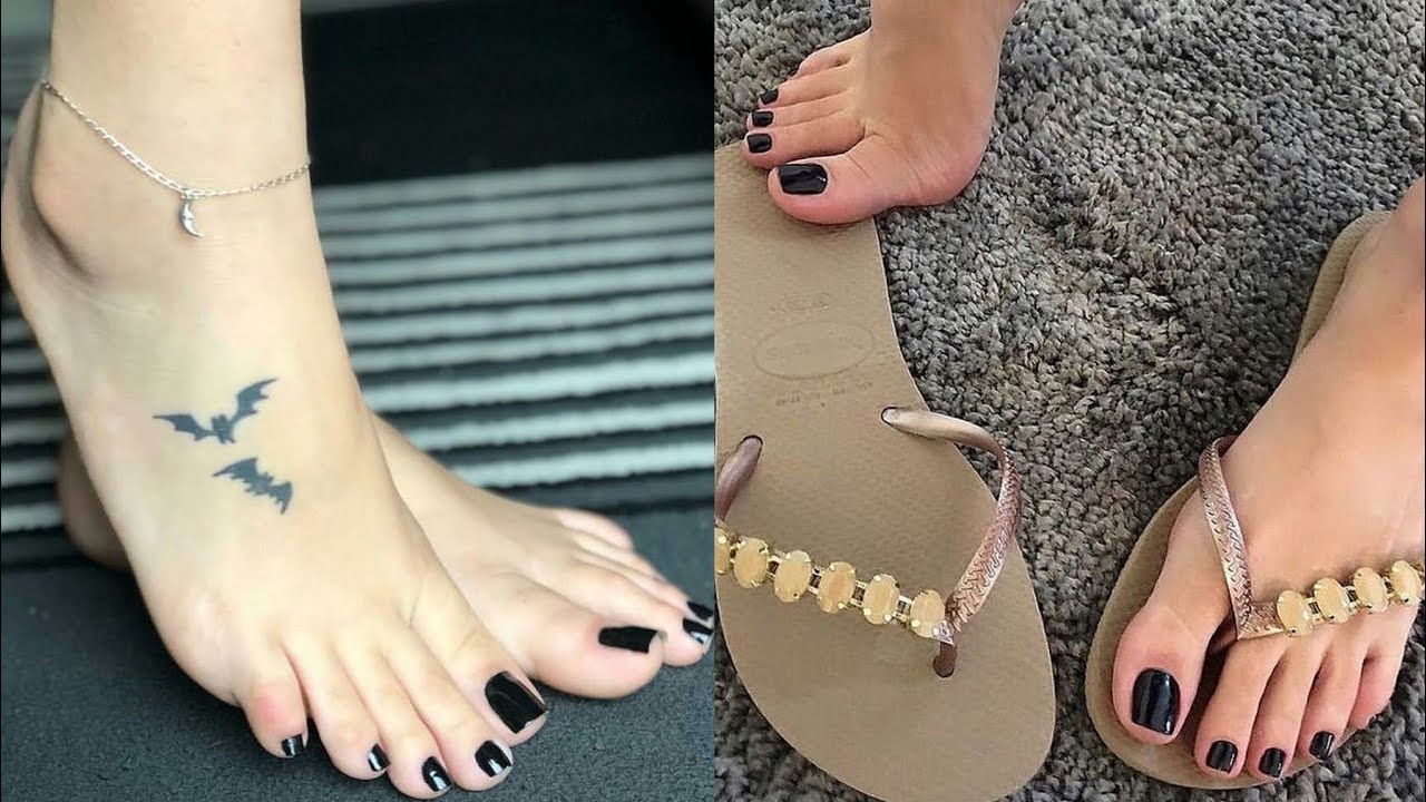 Versatile collection of shiny solid toe nails color fashion trends// Freshly done pedicures nails