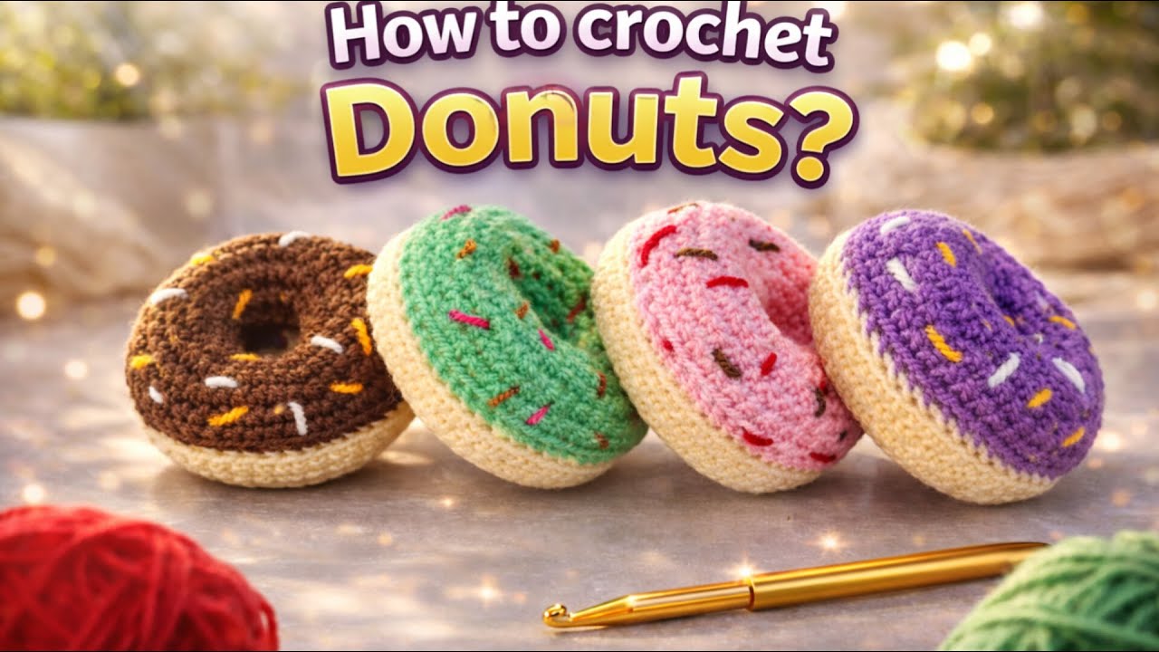 Crochet Donut Keychain Tutorial | Easy Amigurumi for Beginners 🍩🍩🍩