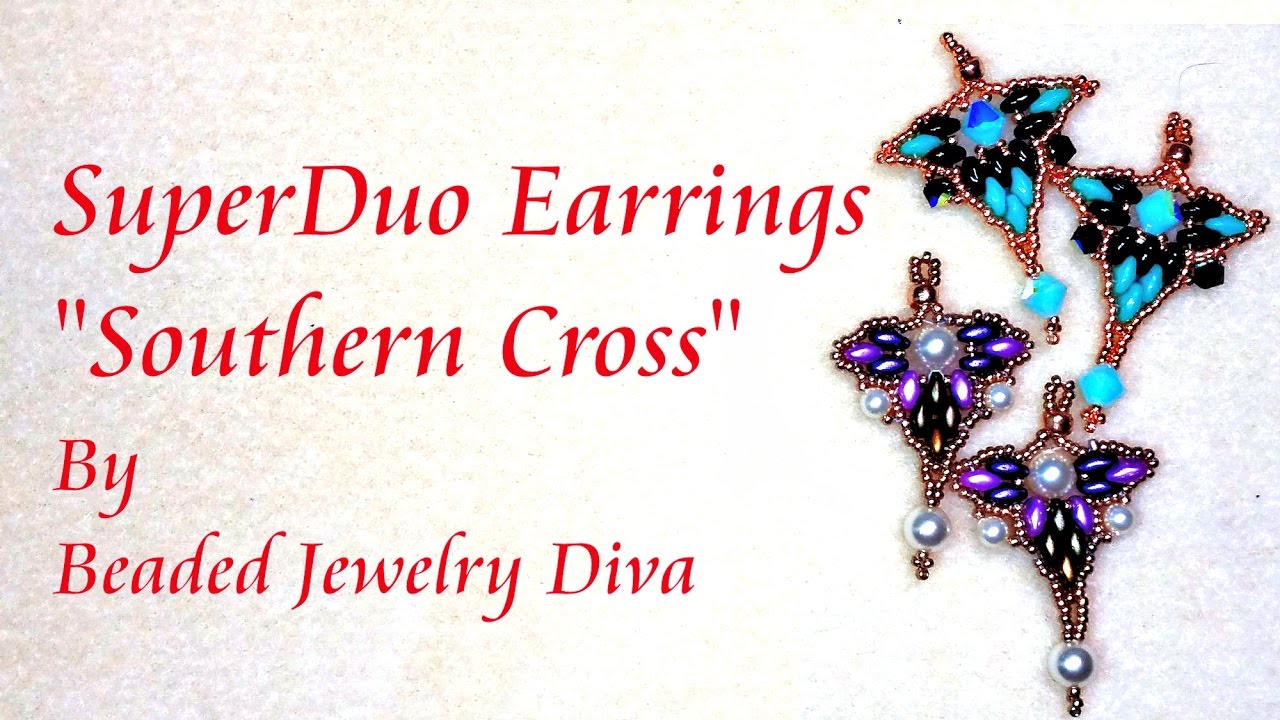 Beaded Earrings Tutorial - Southern Cross - Super Duo Beading