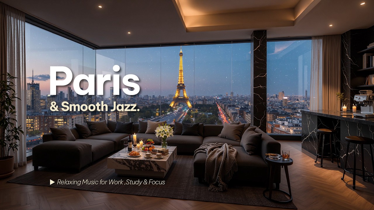 Cozy Jazz Ambience in Paris | Luxury Apartment & Relaxing Jazz Instrumental Music for Work & Study
