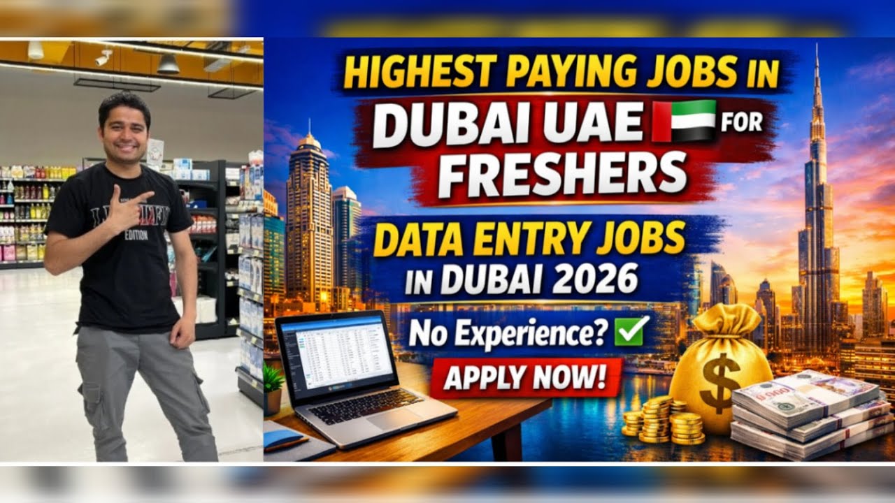 Dubai UAE Data Entry Jobs 2026 🇦🇪 | High Salary for Freshers | No Experience Needed!