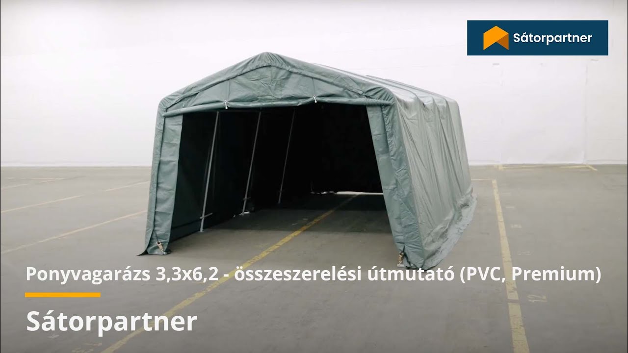 Ponyvagarázs 3,3x6,2 - összeszerelési útmutató (PVC, Premium) | Sátorpartner