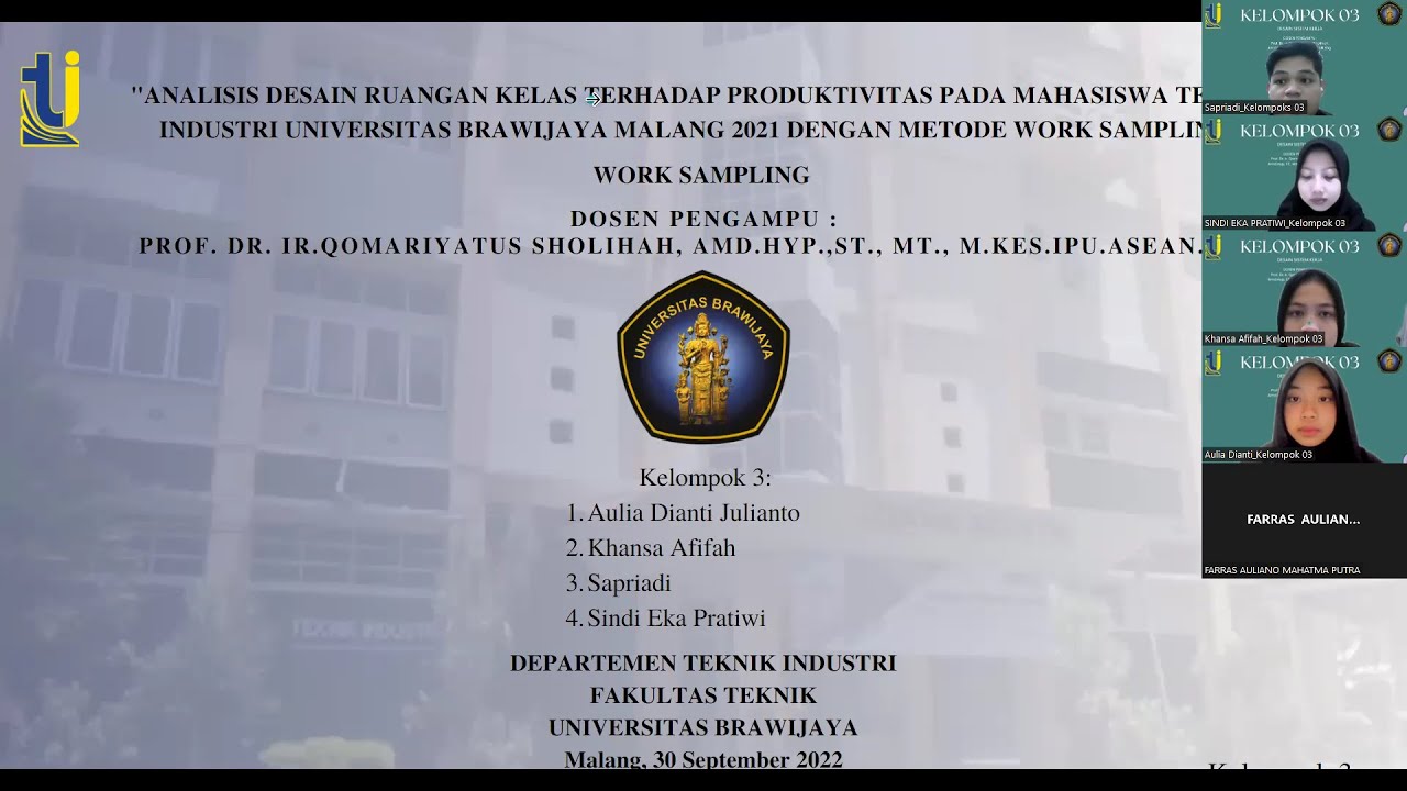 PRESENTASI DESAIN SISTEM KERJA KELAS A - KELOMPOK 03