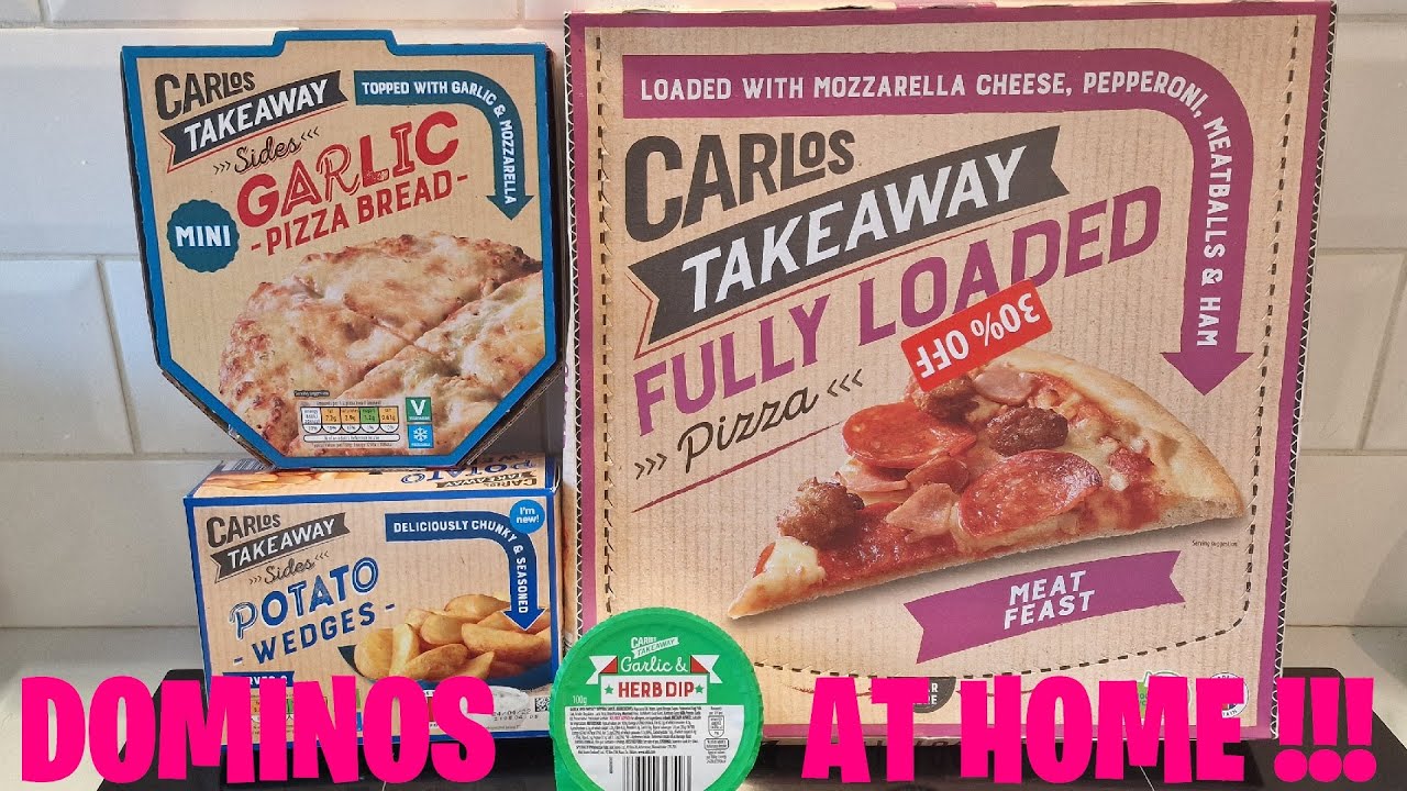 Dominos Pizza at Home | FAKEAWAY | Aldi | Carlos | Food Review | Takeaway | Wedges | Garlic Bread
