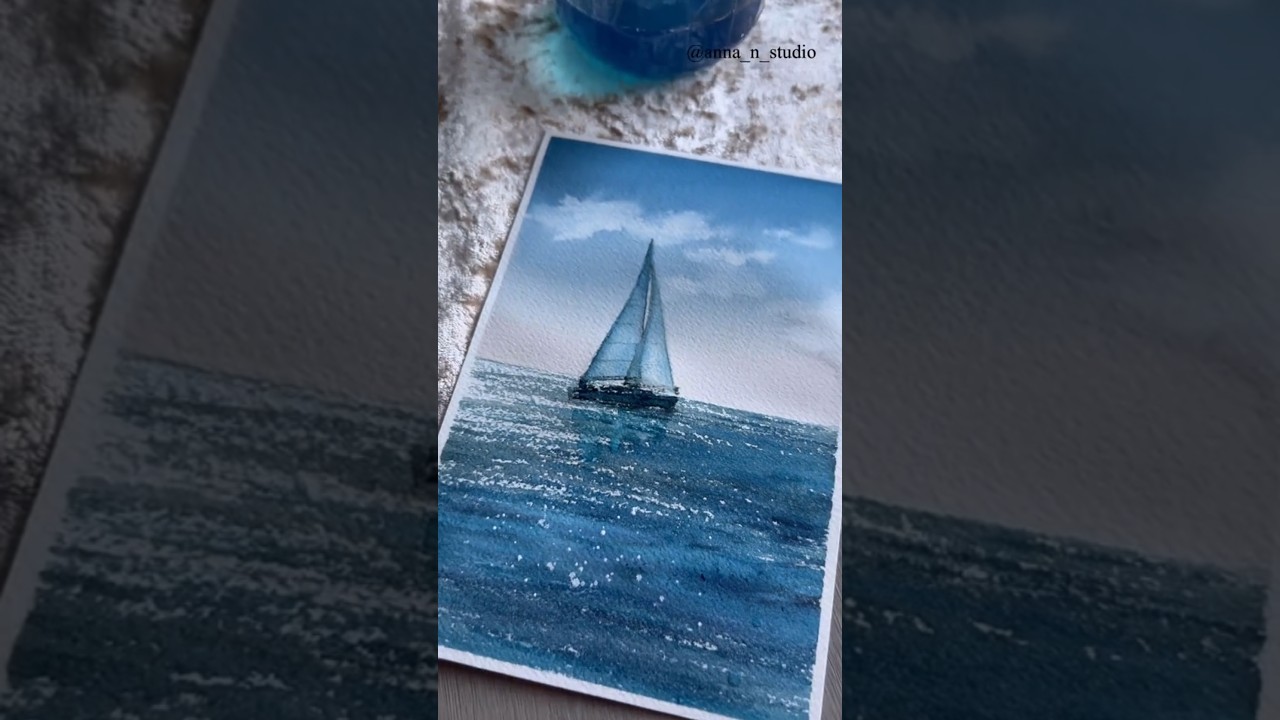Painting Sea with Watercolor 