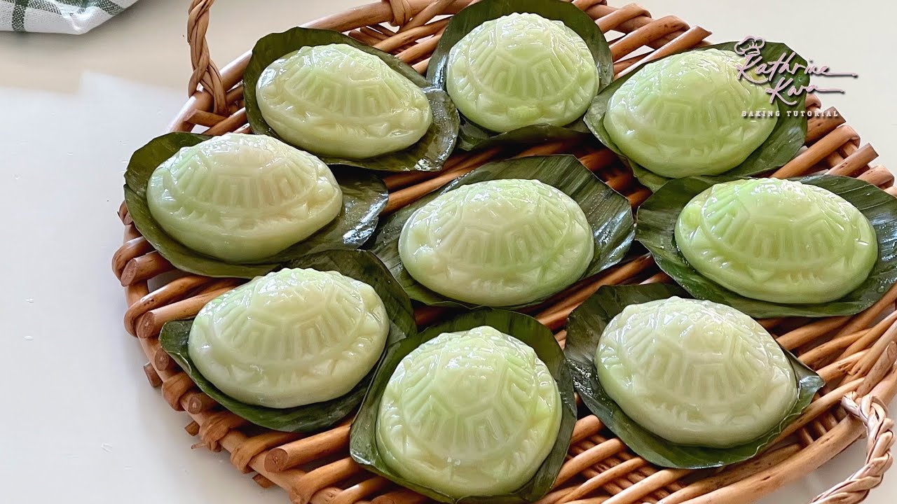 Angku Kueh with Mung Bean Paste ｜绿豆沙翡翠龟糕