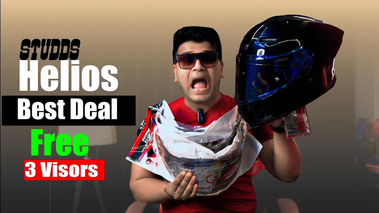 1 Studds Helios ke Sath 3 Visors Free😍 Studds Helios Combo Deal | Studds Helios Day & Night Visor