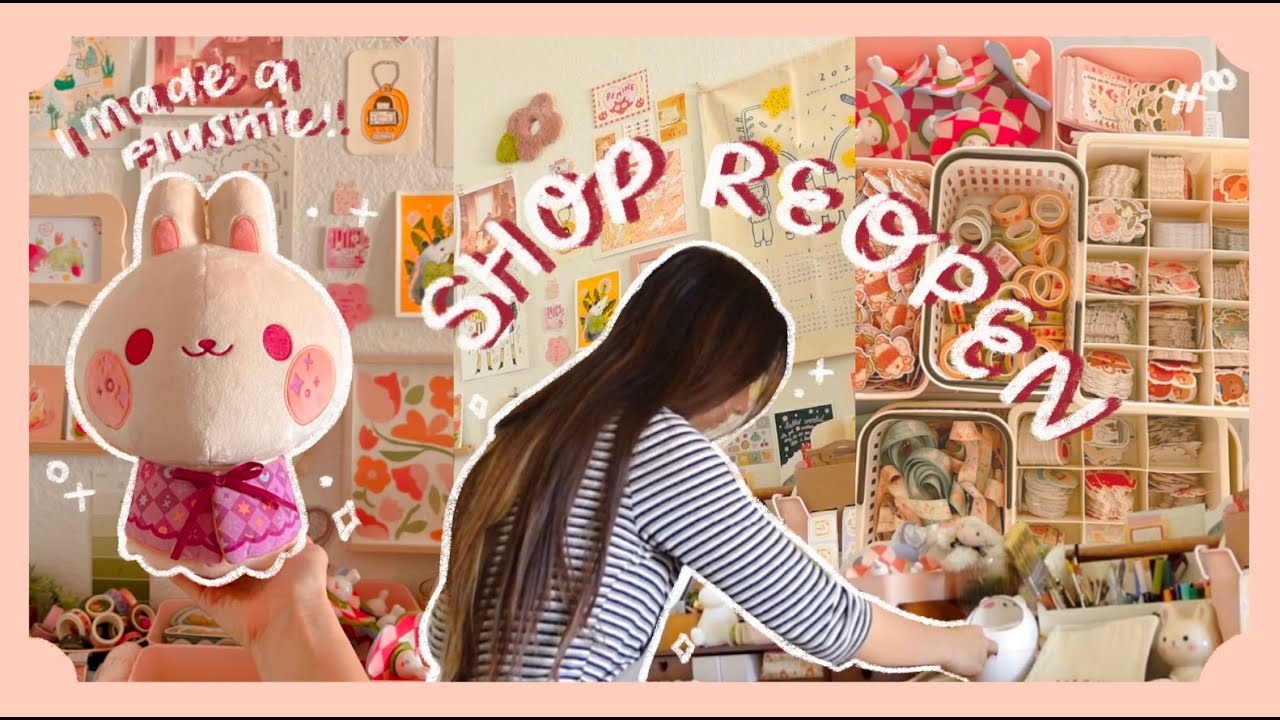 Studio Vlog✦Reopening Shop,Making a Plushie!! Plants, and Packing!