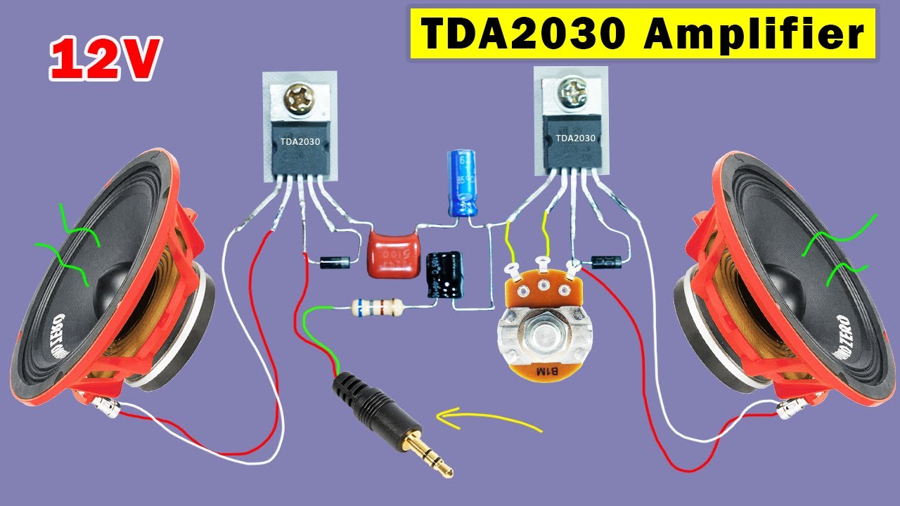 Make TDA2030 IC amplifier at home, DIY homemade 12v Amplifier