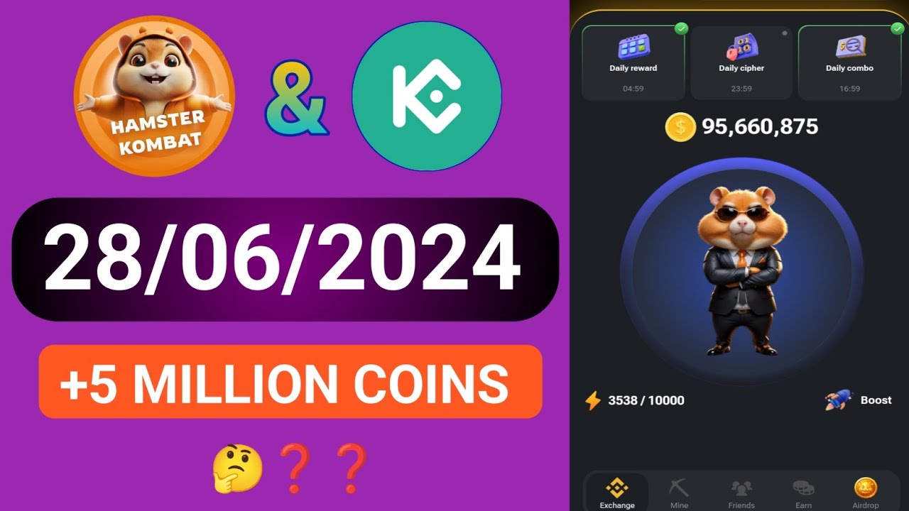Hamster kombat today daily cipher cood. 28/06/2024 Hamster kombat|| Crypto