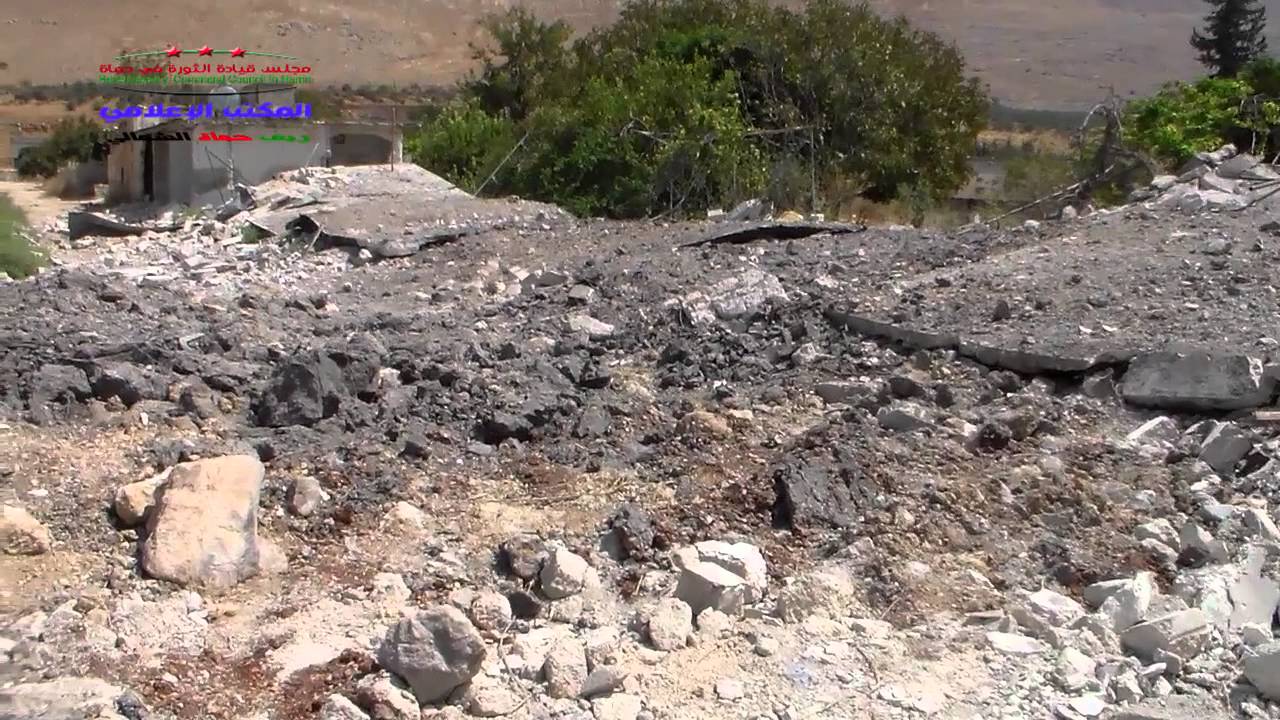 جولة بقرية الحواش بسهل الغاب بريف حماة لرصد حجم الدمار فيها 6 9 2015
