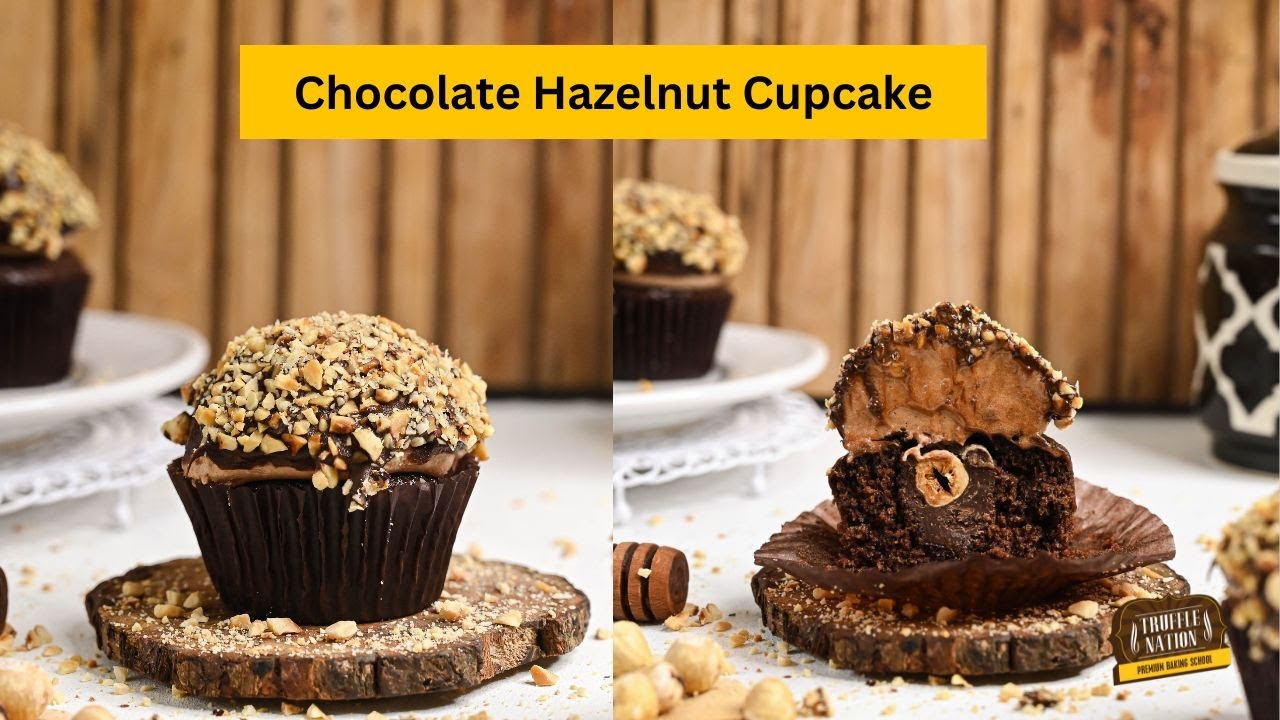 Ultimate Eggless Chocolate and Hazelnut cupcake