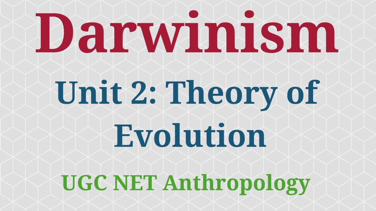 Darwinism UGC Anthropology | Darwin's Theory Of Natural Selection | Darwin's Theory Of Evolution
