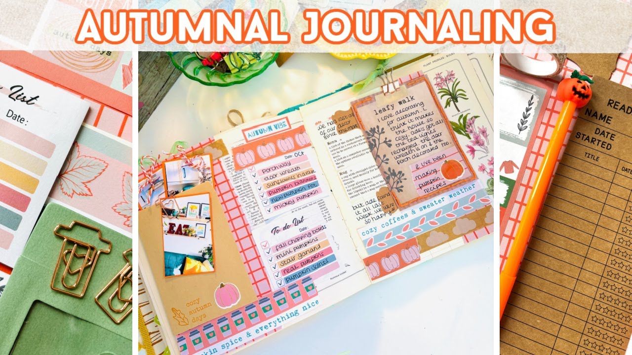 КАК ВЕСТИ ДНЕВНИК ОСЕНЬЮ | Добавляем цвет и текстуру | Распаковка октябрьского набора