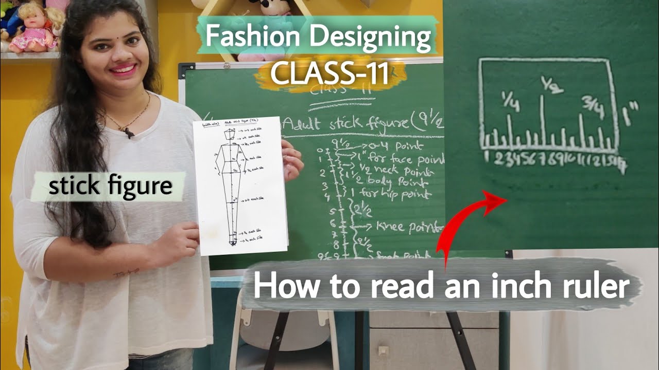 #FDclass-11 how to read an inch ruler||adult stick figure drawing @cndudesignerstudio3647