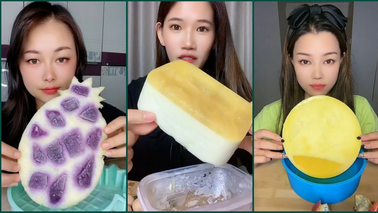 ASMR foam ice eating