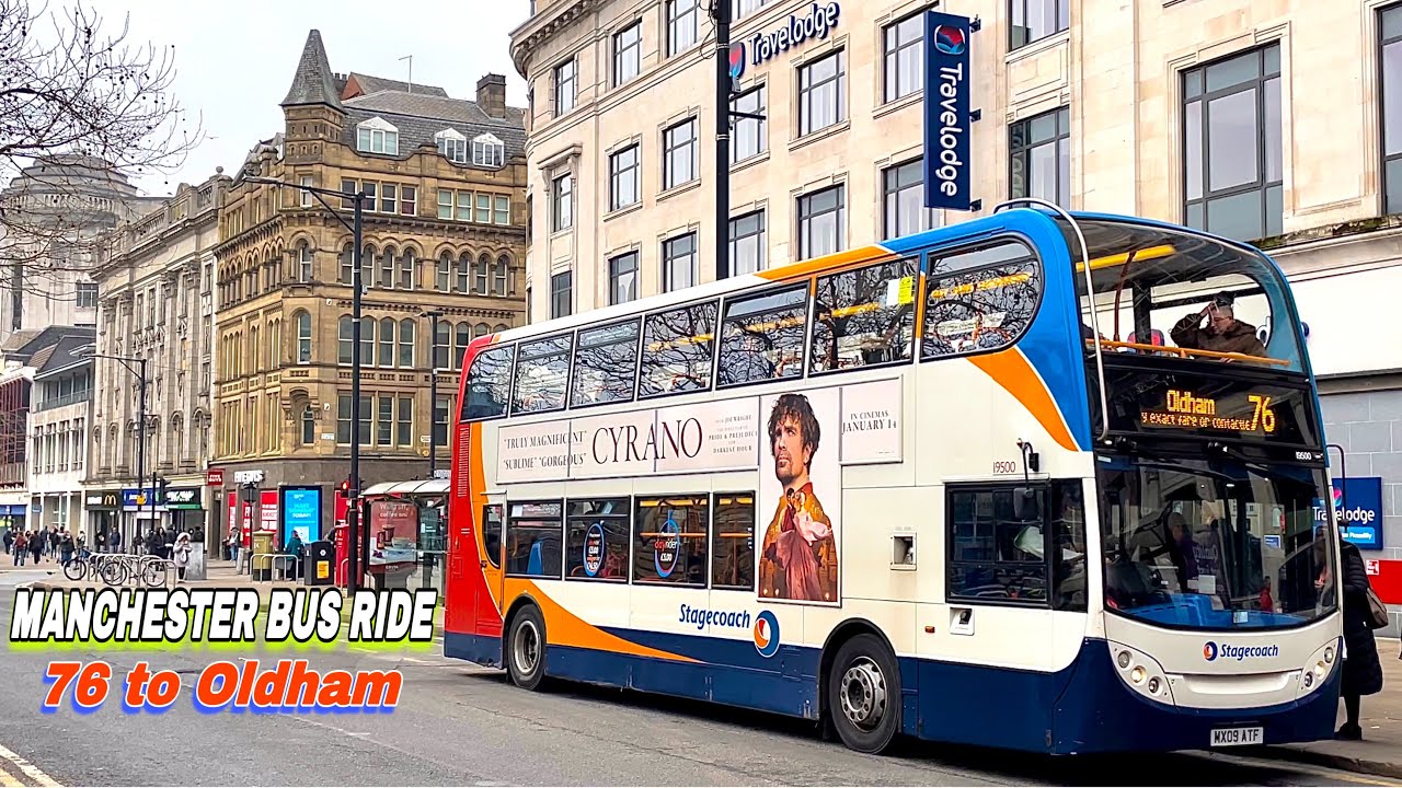 Manchester Bus Ride🇬🇧 City Centre to Oldham Town on bus route 76