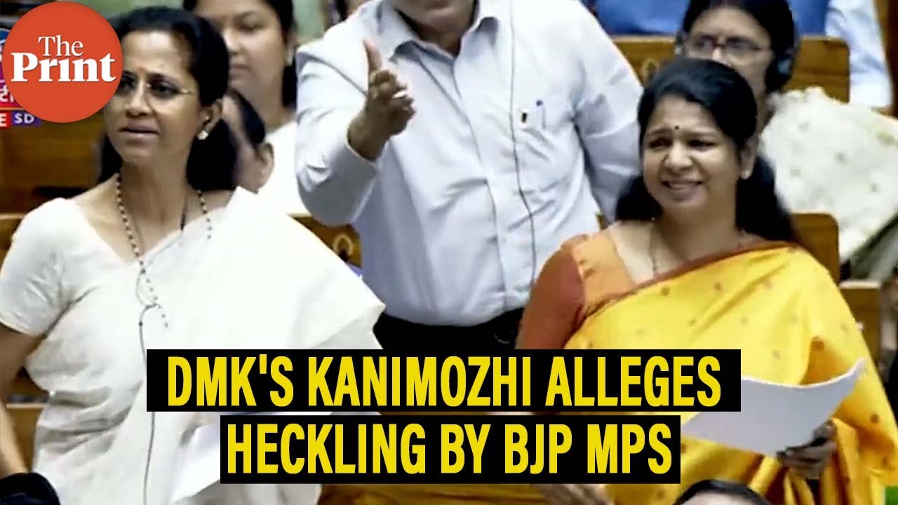 DMK's Kanimozhi alleges heckling by BJP MPs as she starts speaking on Women's Reservation Bill