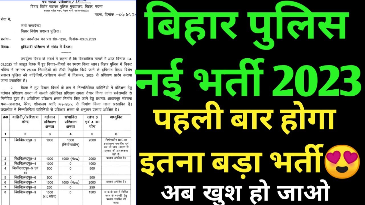 Bihar Polce Constable New Vacancy 2023 / Big good news see soon / Bihar Police New Recruitment 2023