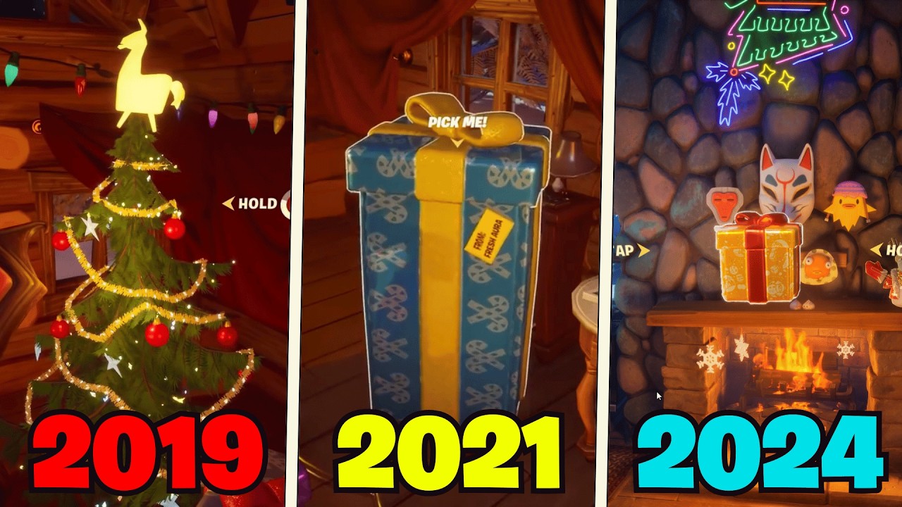 Evolution of Fortnite Christmas Presents (2019 vs 2024)