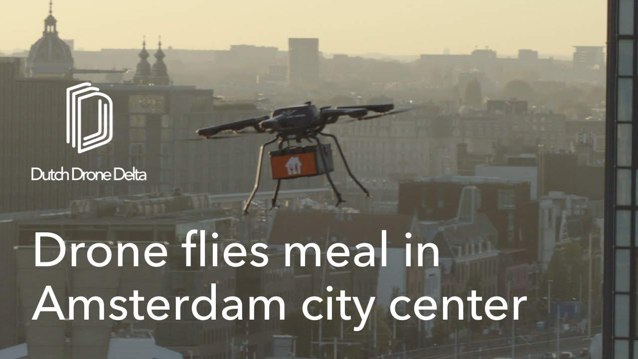 Food delivery by Drone in Amsterdam -  JustEat Takeaway.com & Dutch Drone Delta