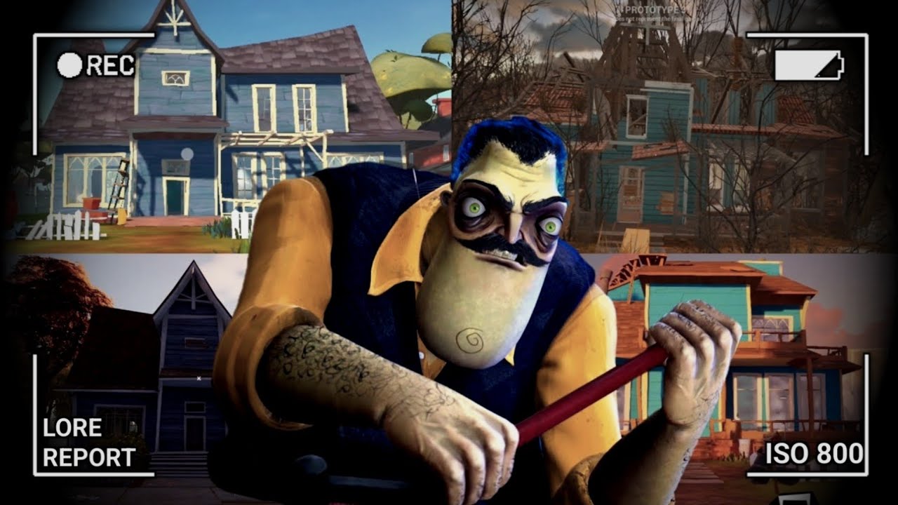 Hello Neighbor 1 2 3 - Neighbor's House Evolution Comparison and Analysis