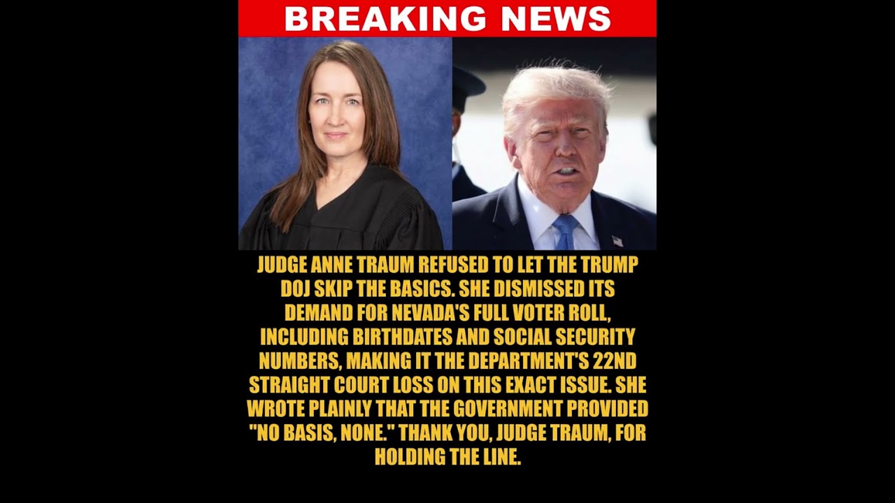 BREAKING: Trump DOJ Goes 0-for-22 as Nevada Court Rejects Voter Roll Grab