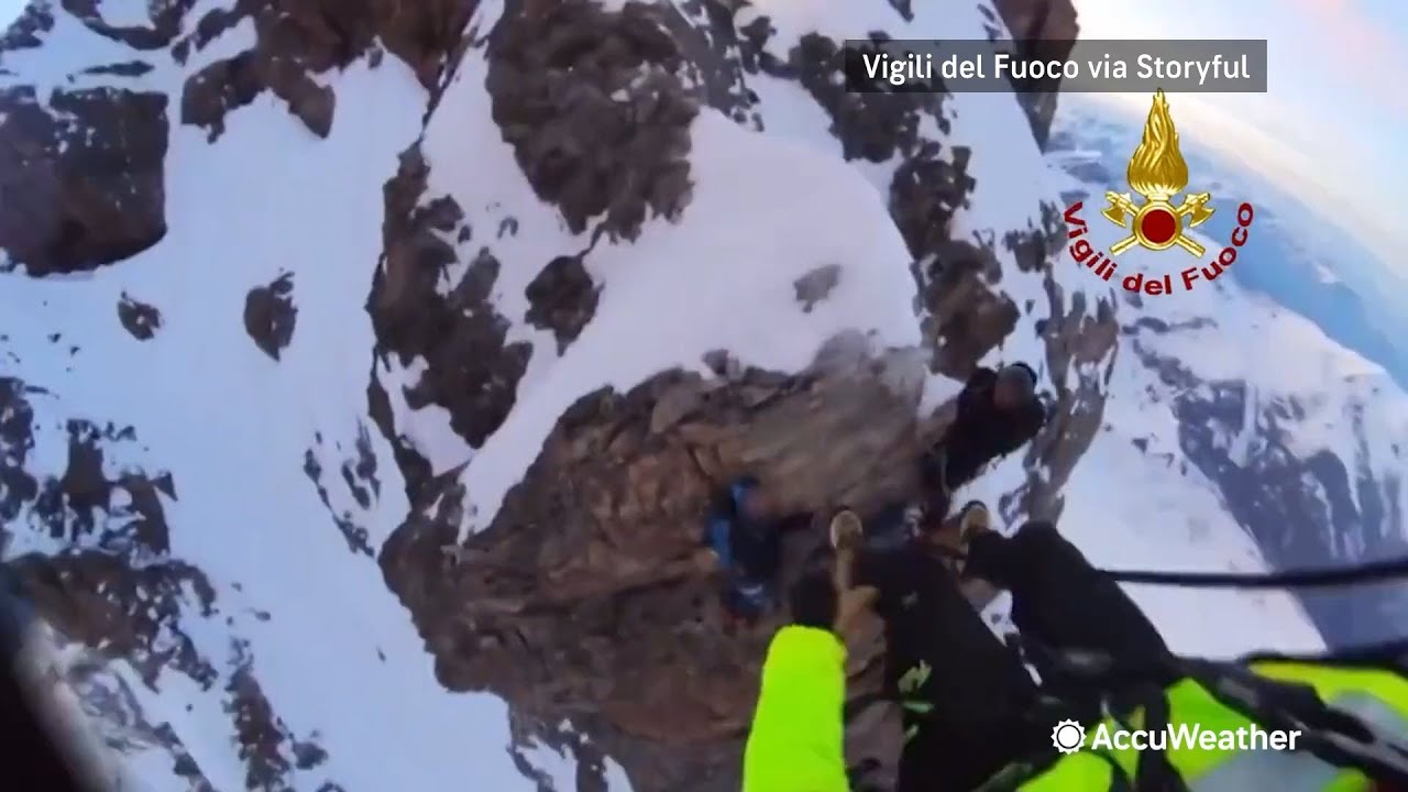 Two stranded climbers rescued atop Italian Alps