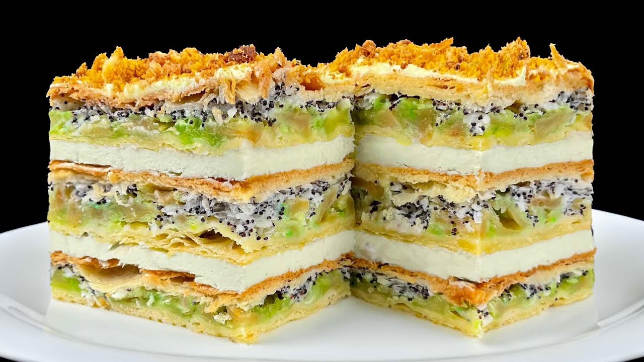 🍰Пляцок «ЗЕЛЕНЕ ЯБЛУКО»🍰слойка з яблуками🍰яблучний Наполеон🍰Наполеон з яблуками (рецепт пляцка)