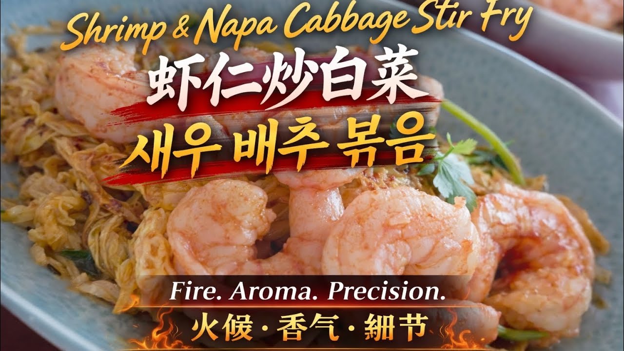 How Pros Cook Shrimp & Napa Cabbage | Real Restaurant Version专业厨师如何炒虾仁白菜 | 真正餐厅做法프로가 만드는 새우 배추 볶음 | 